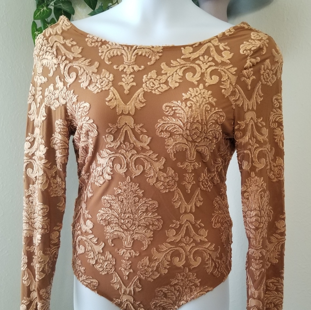 Brocade Backless Bodysuit